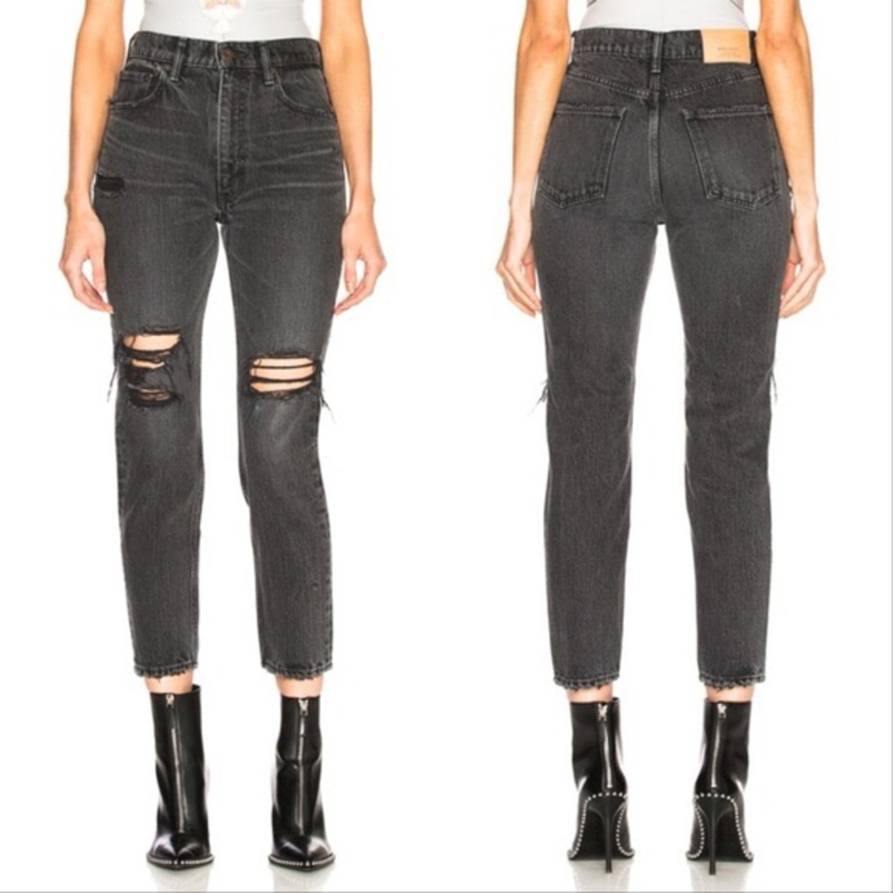 New Moussy Vintage Black Stuart‎ Boy Skinny High Waisted Jeans Size 24